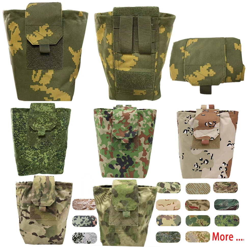 Tactical Molle Magazine Dump Pouch Recycling Bag Hunting Gear Belt Accessories Sundries Protable Storage Bag Camouflage customed
