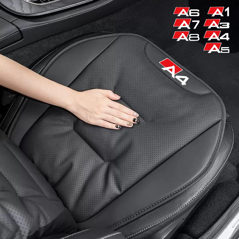 

Кожаный чехол на автомобильное сиденье, универсальная автомобильная подушка на переднее/заднее сиденье Four Seasons для Audi A1 A3 A4 A5 A6 A7 A8, защитная накладка на автомобильное кресло