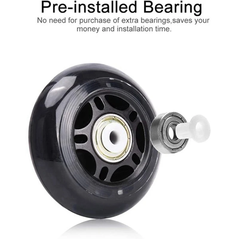 8Pcs Roller Skates Non-Flashing Wheel Skate Wheel 70X24mm Bearing Skate Accessories Non-Slip