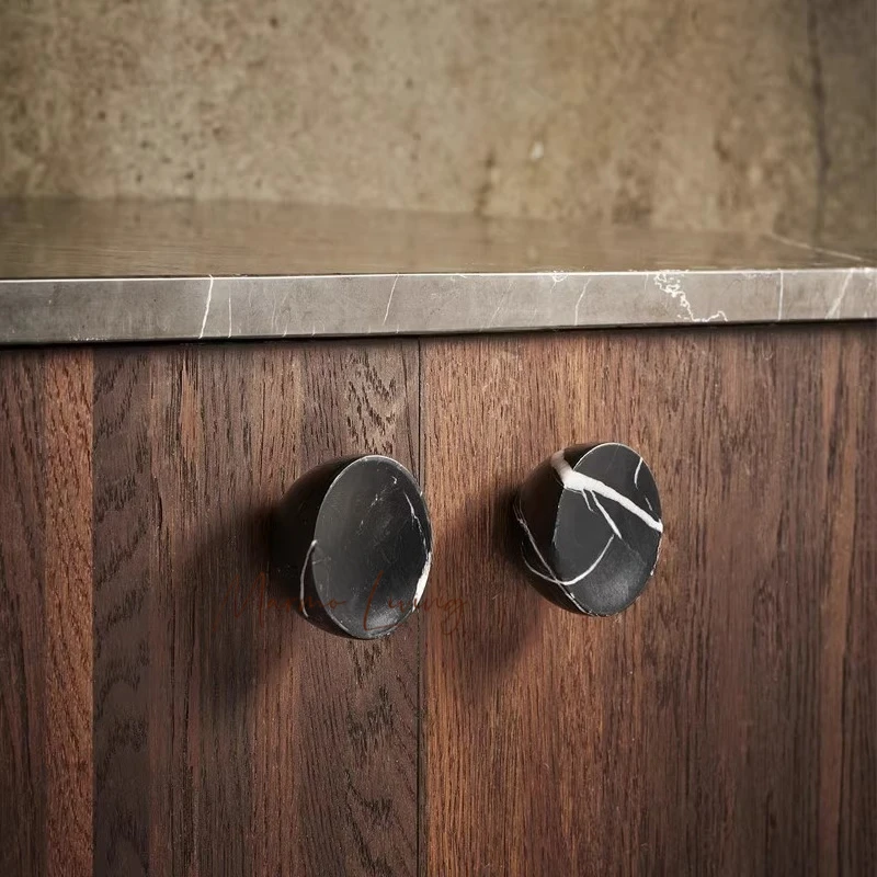 

Italian light luxury drawer wardrobe natural marble small handle high-end villa creative large home decoration handle