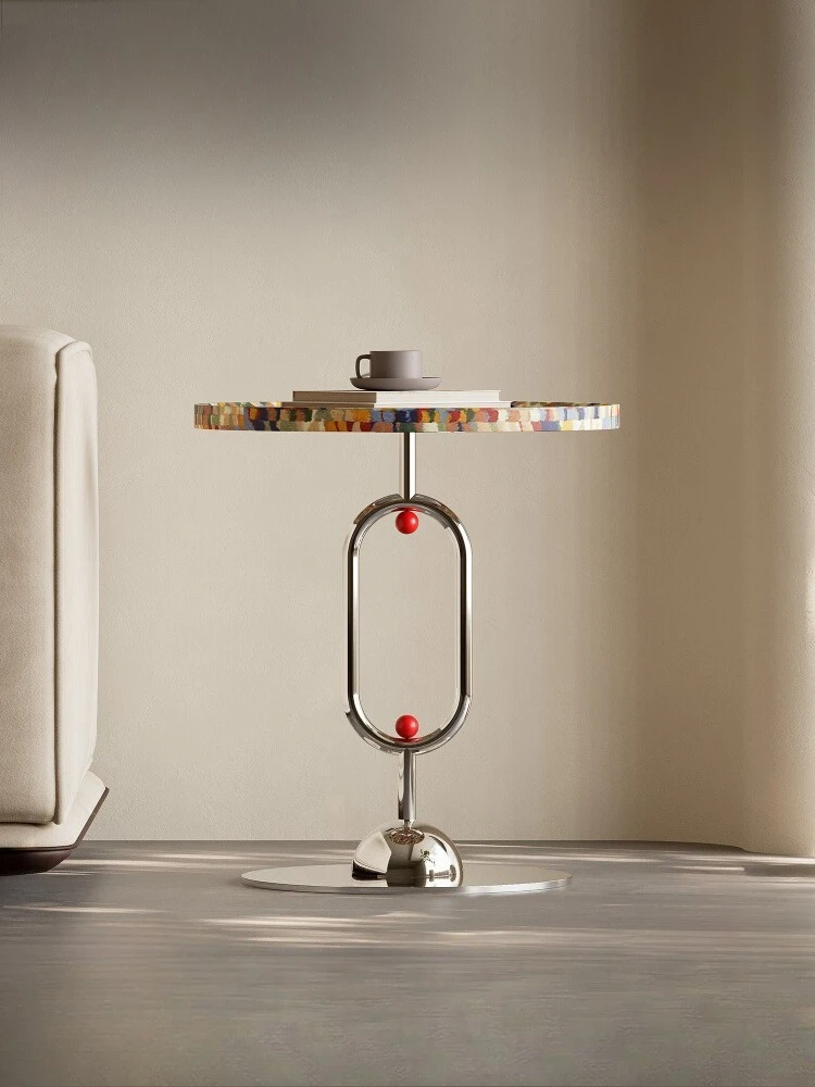 

Итальянский светлый роскошный круглый диван с краями дизайнерского искусства для гостиной, небольшой круглый стол