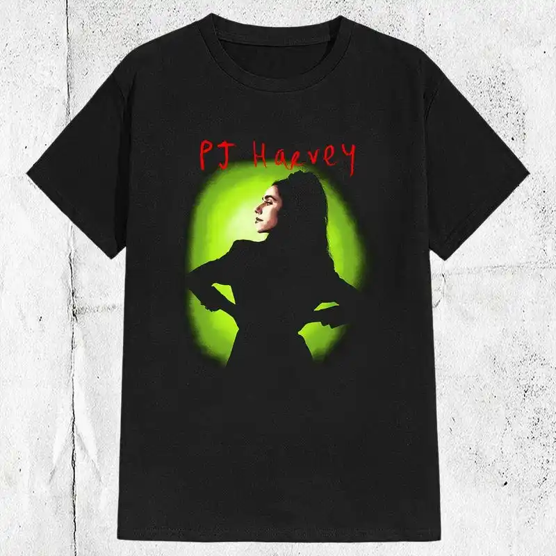 80s 90s Pj Harvey  Singer Band T-shirt ,Graphic Short Sleeve Crew Neck Cotton T-Shirt