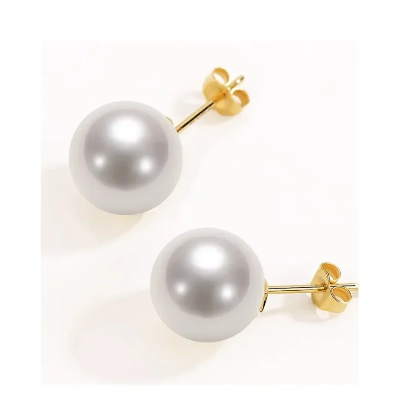 

New Arrival 7-8mm Natural Sea White Pearl Earring Free Shipping for Women Wedding Gifts 925 Sterling Silver
