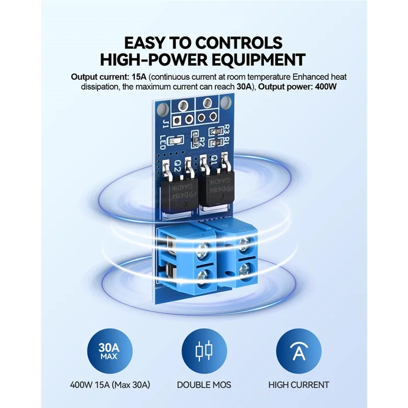 A33T-6PCS Dual High-Power Trigger Switch MOSFET Drive Module Motor Speed Controller 0-20Khz PWM Aanpassing DC 5V-36V 400W,15A