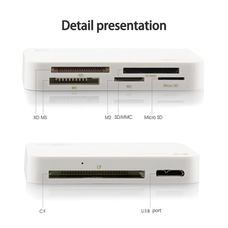 FB 880 Multi-function Card Reader USB3.0 Interface USB2.0 USB1.1 5 Cards Simultaneous Transmission CF XD MS M2 SD MMC Micro SD