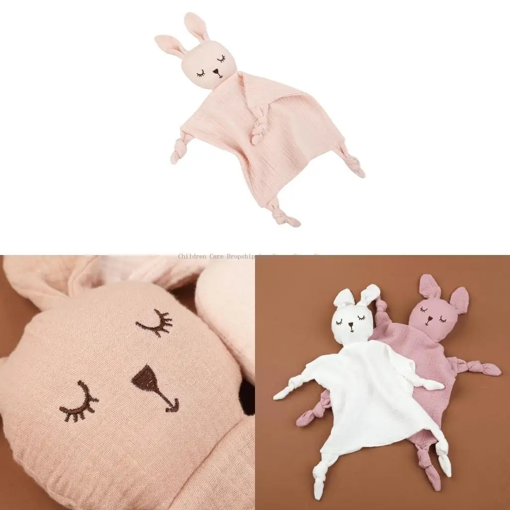 

Soft and Gentle Baby Soothing Towel Cartoon Rabbit Burping Cloth Helps Calm