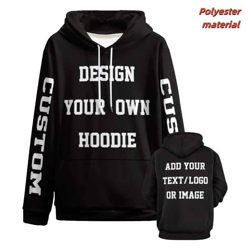 

Customized Photo Logo Pattern Hoodie For Men Personalized DIY 3D Printed Hoodies Long Sleeves Hoody Casual Pullover Sweatshirt