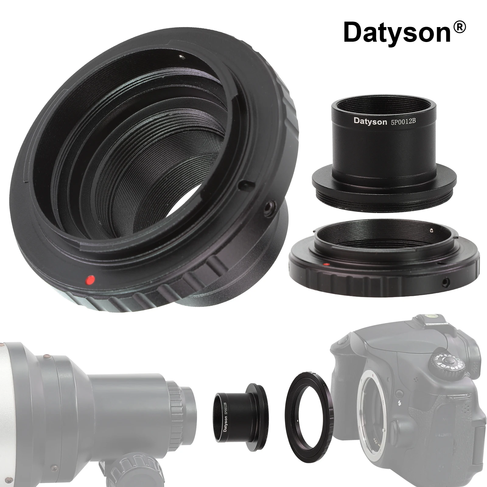 Datyson Kit adaptador de telescopio de 1,25" a cámara T2 (5P0012B+) - Enfocador de 31,7 mm a rosca M42x0,75 mm para astrofotografía