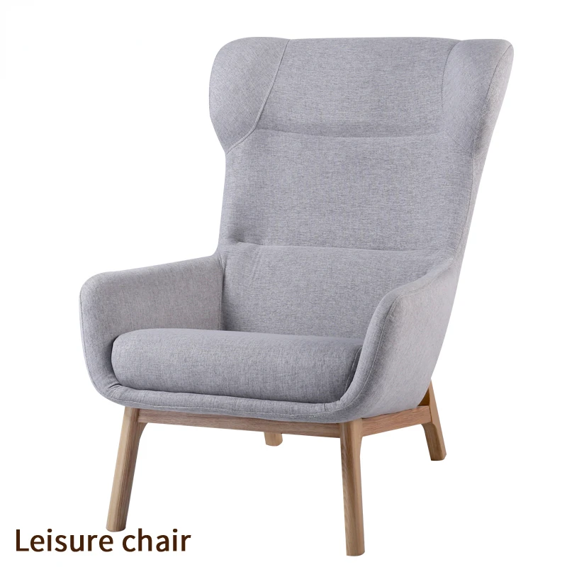 

Wide Chair Wide casual chair Solid wood fabric single person sofa chair Wide backrest recliner chair