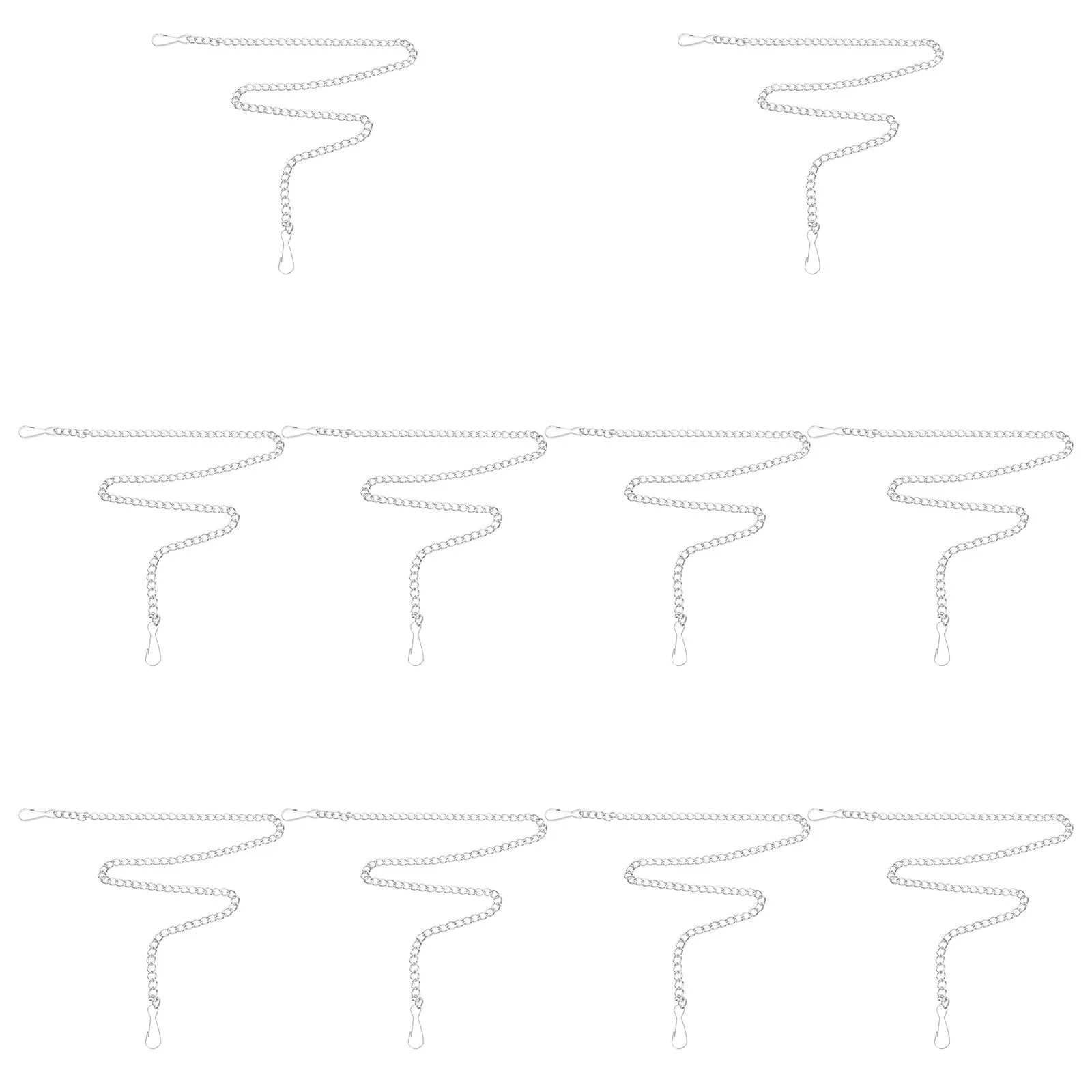 10Pcs Hanging Chains Silver Iron Chains Snap Clips Bird Feeder Lantern Planter Wind Chime Billboard Chalkboard Signs Indoor