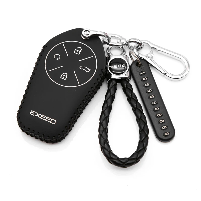For Chery Exeed VX FL 2024 Leather Key Cover Keychain Key Case for Car Accessories