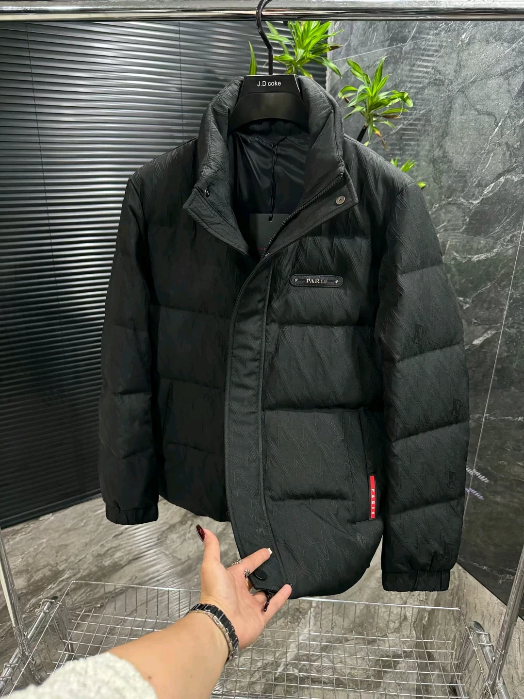 

Men's Stand Collar down Jaet Coat New Autumn Winter Faionable Personali Cool Stand Fit Long Sve Warmth Outerwear
