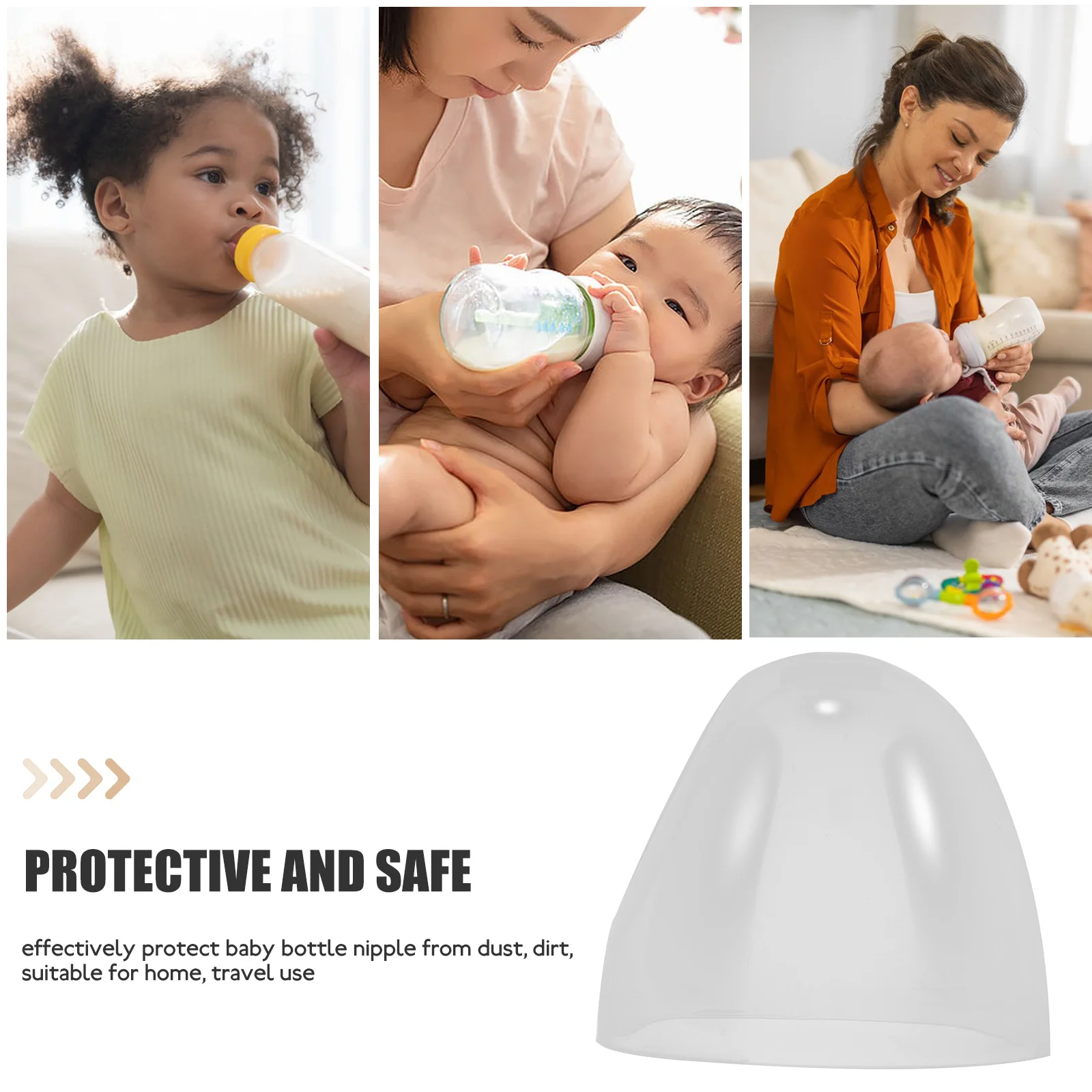 

3 Pcs Baby Lids Clear Accessories Replacement Caps Universal Leak Proof Milk Bottle Caps Plastic Feeding Bottles lids Protective