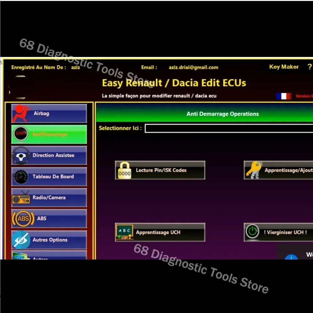 Dla programisty Renault ECU z przezroczystą poduszką powietrzną ECUS ECUS Easy Renault 6.14 Dacia Edit Software UCH Cleaner WORK