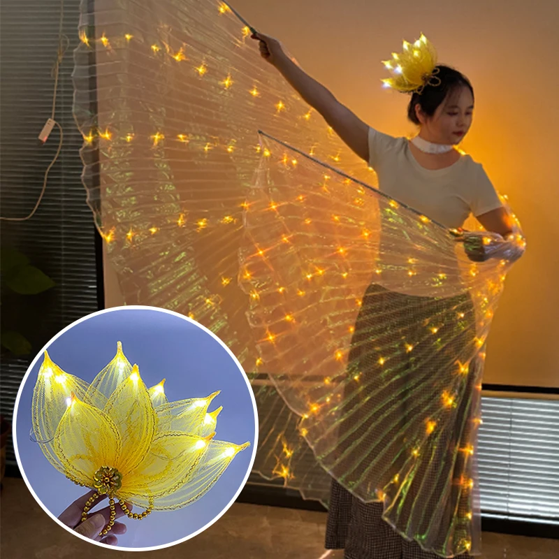 Alas de Ángel LED con tocado, vestido LED para espectáculo de danza del vientre, capa de alas de Hada y mariposa, accesorios de disfraces para espectáculo escénico