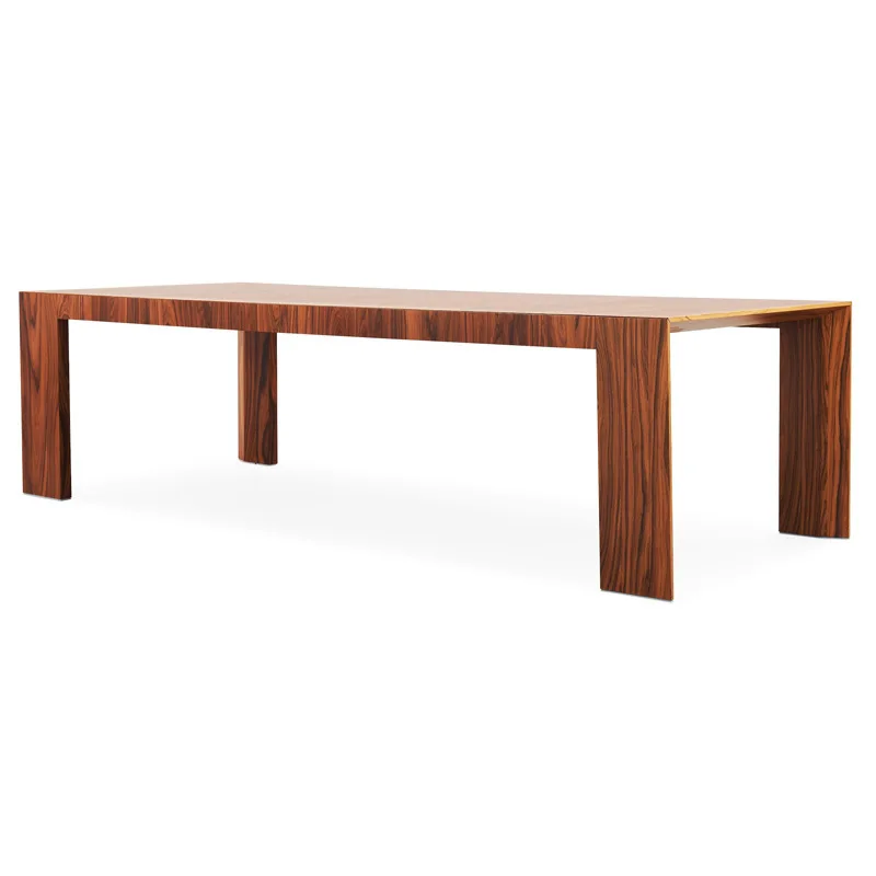 Solid wood dining table Italian minimalist rectangular red oak dining table wide leg large board table bathroom pet
