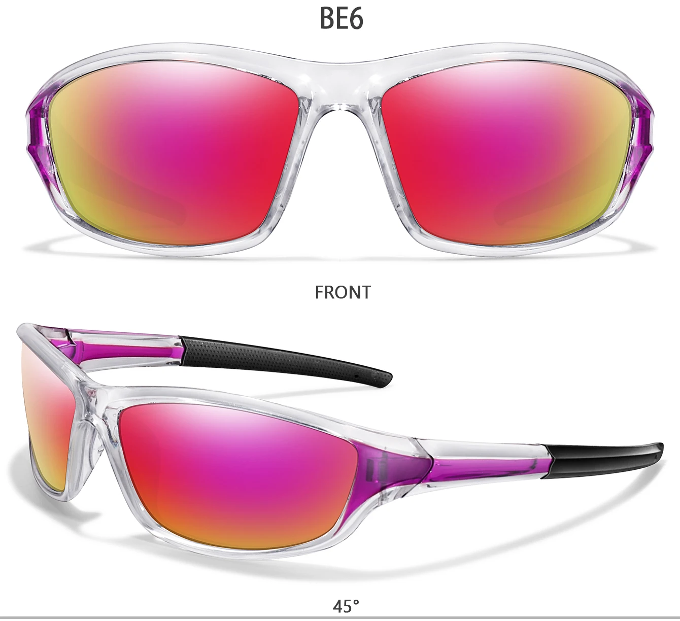 Männer und Frauen Polarisierte Angeln Sonnenbrillen Outdoor Sport Radfahren Fahren Wandern Brillen Camping Reise Transparent Rahmen UV400 – Detail 9
