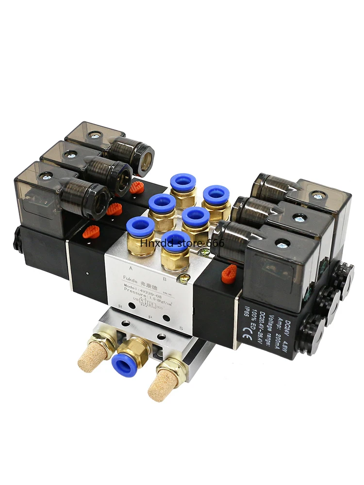 Pneumatic solenoid control valve double head air valve 4V220-08 double coil combination