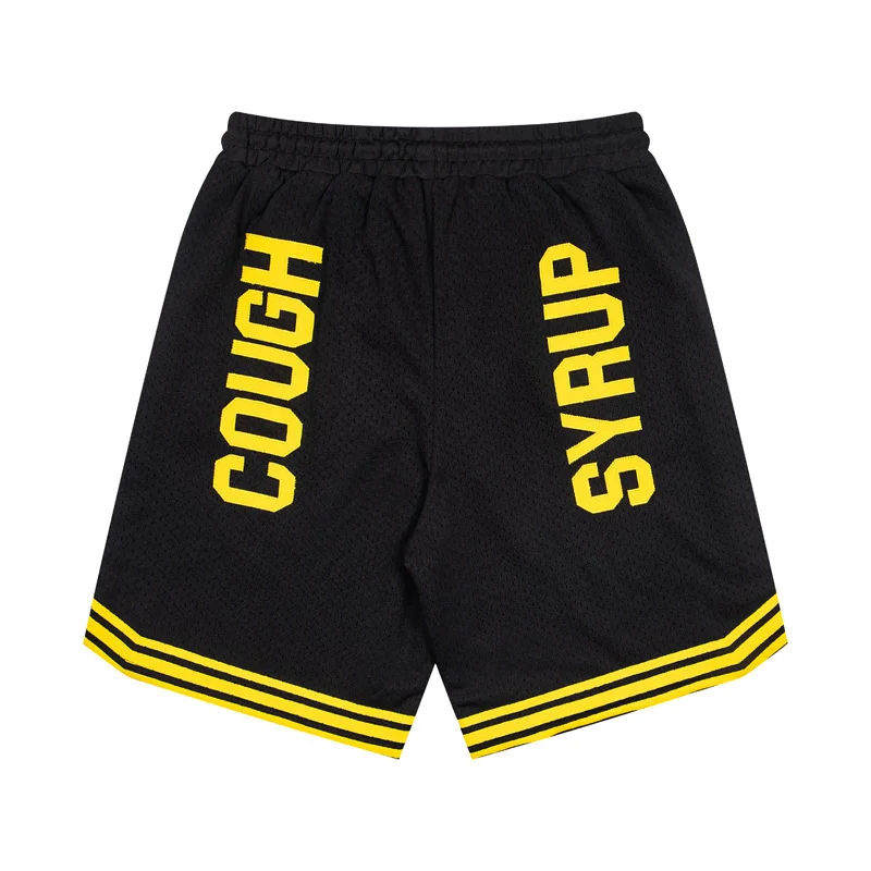 

New Trend That's A Awful Lot of Cough Syrup Casual Shorts Men's Embroidery Mesh Breathable Sports Shorts
