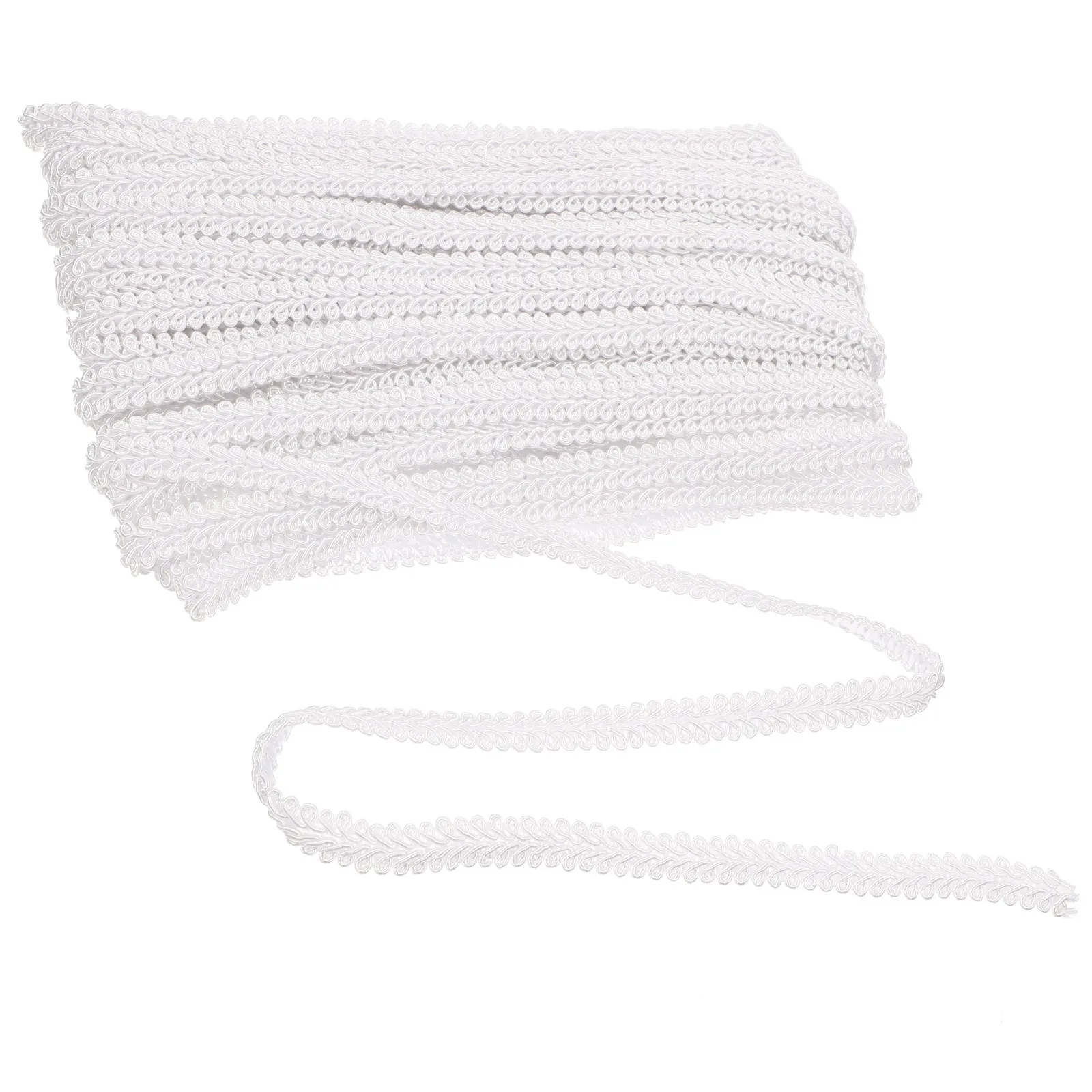 

1 Roll Curtain Lace Fringe Trim Wave Shape Soft Comfortable Polyester Decorative Trim for Home DIY Curtain Lace Fringe