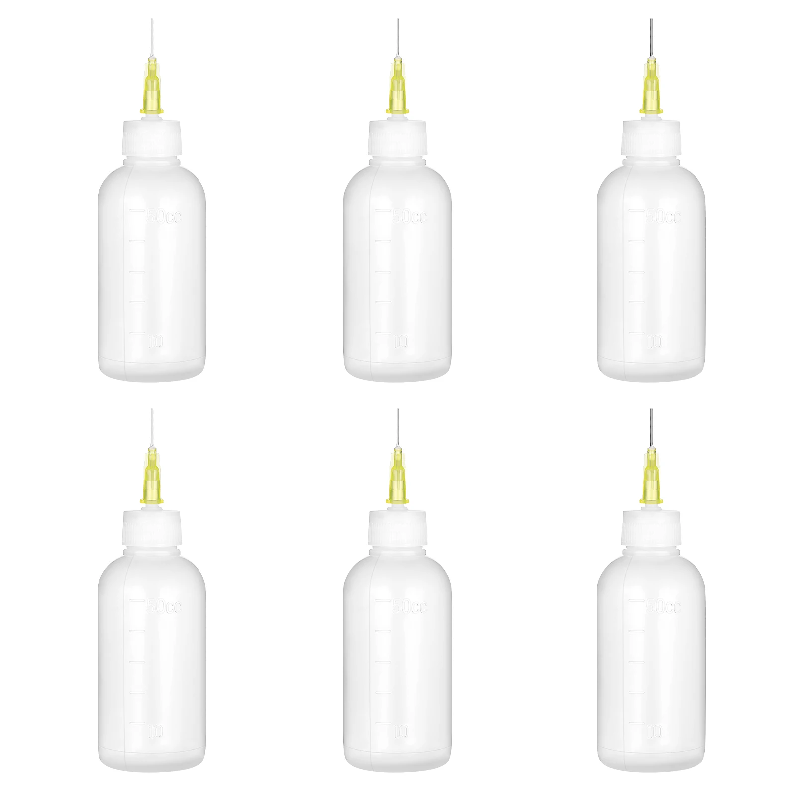

6Pcs Precision Needle Tip Applicator Bottle Plastic Rust Proof Metal Tip for Glue Oil Liquid Dropper Needle Bottle