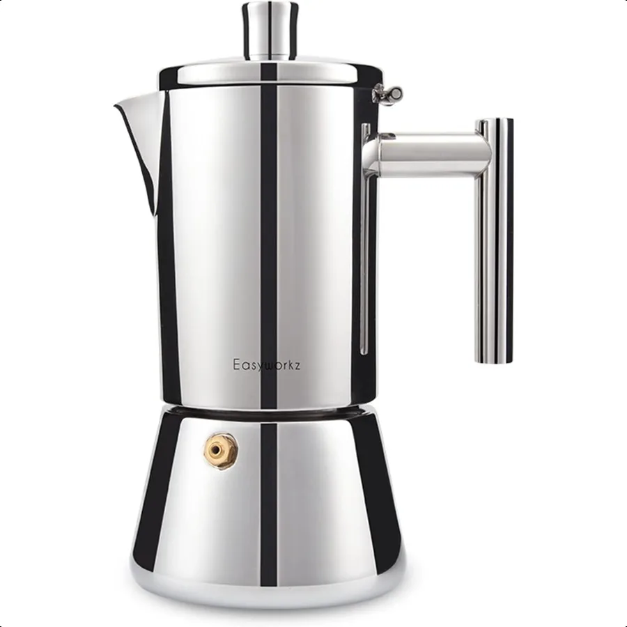 

Diego Stovetop Espro Maker Stainl Steel Italian Coffee hine Maker 4Cup 6.8 oz Induction Moka Pot