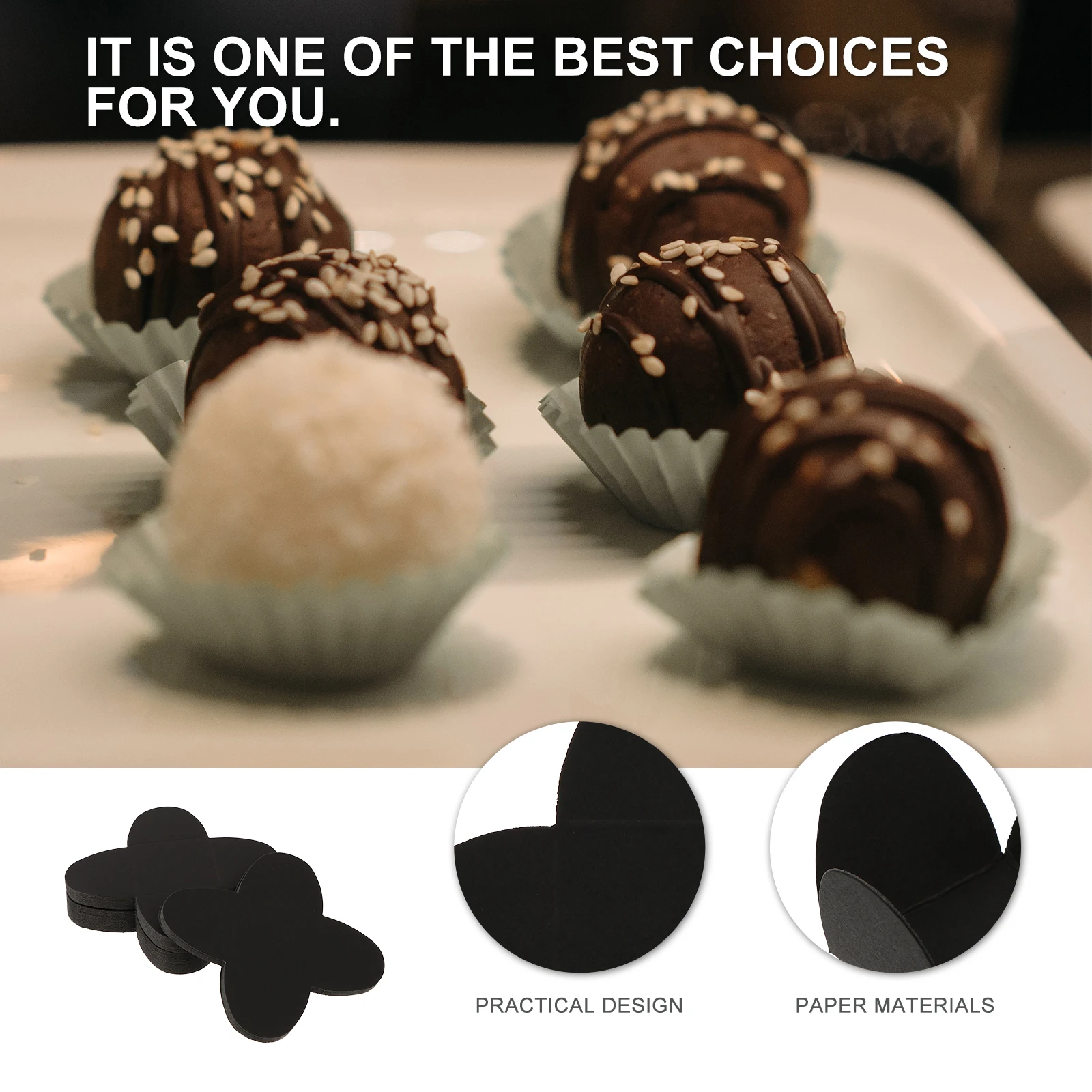 

100pcs Chocolate Tray Eco-Friendly Paper Wrappers For Truffle Candy Decoration Packaging Light Compact Truffle Holder Cups