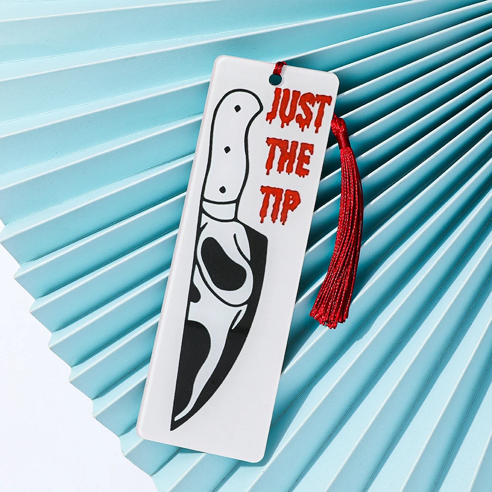 Thriller Acrylic Bookmark Spooky Dagger Pattern For Horror Fiction Fans Reading Accessory Student's Study Stationery Party Gift