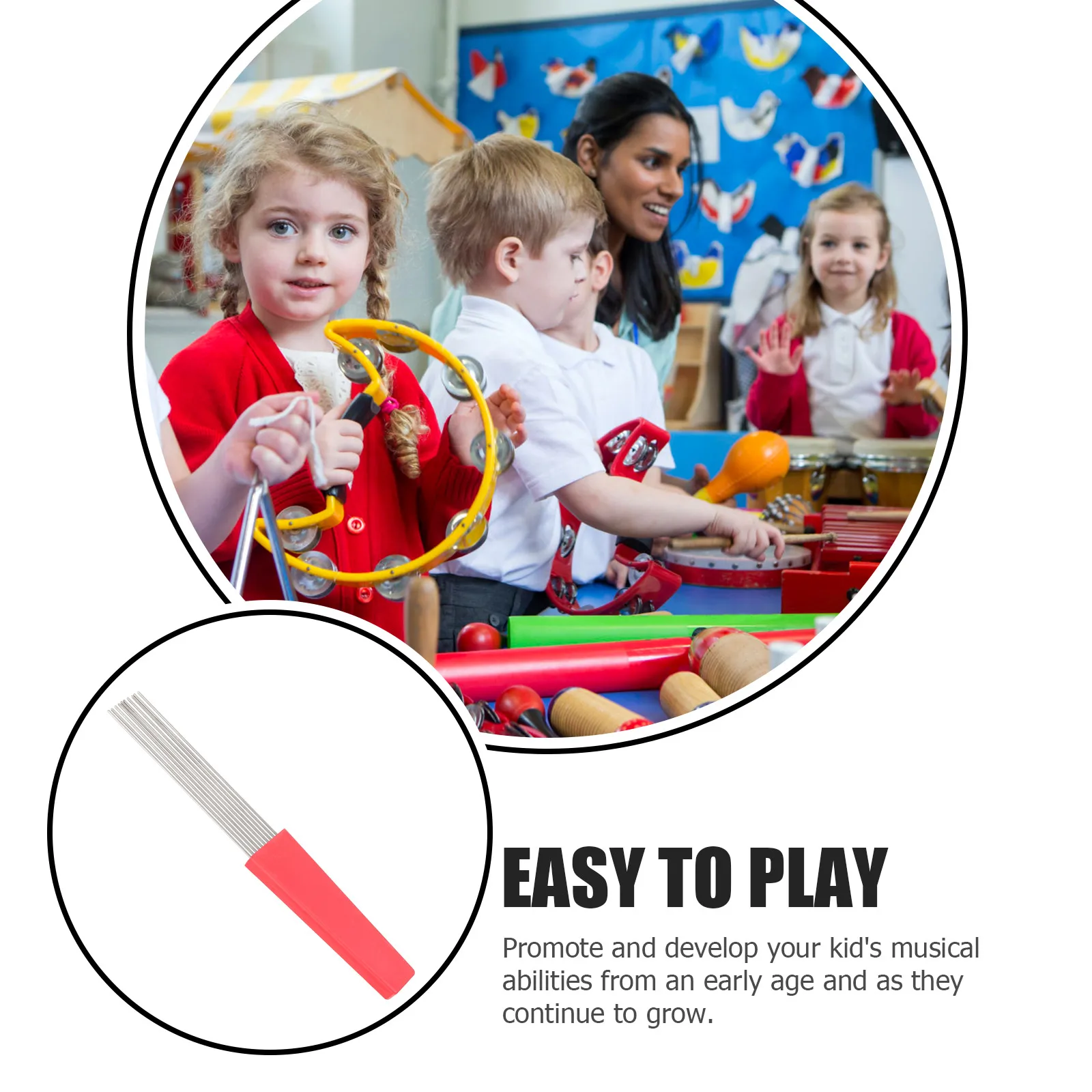 

Musical Teaching Aid Brush Scraper Guiro Supplies Latin Instrument Stainless Steel Toy for Kids Toddler Comb-Style Percussion