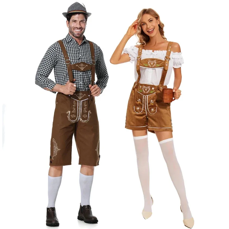 

German Bavarian Beer Outfit Traditional Couple Cosplay Oktoberfest Festival Party Clothes Male Woman Oktoberfest Costume