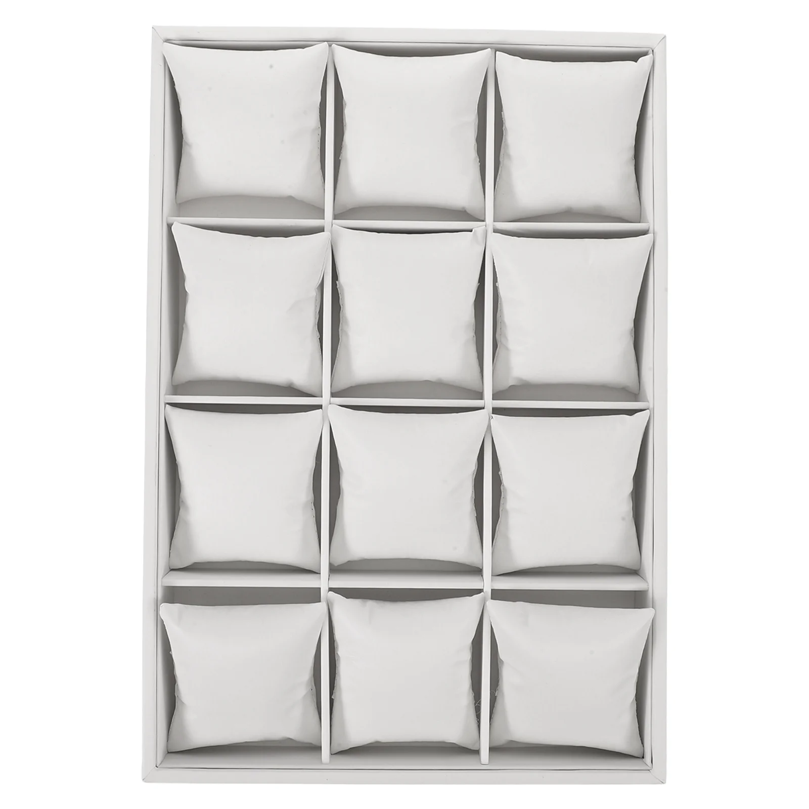 

12 Slot White Jewelry Organizer Tray Elegant Storage for Necklace Bracelet Bangle Watch Display Stand Decorative Trinket Tray