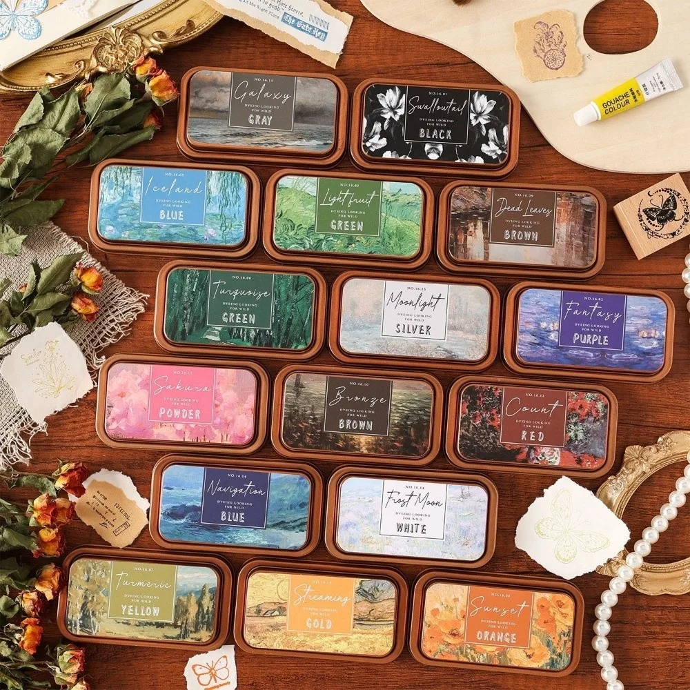 New Colorful Vintage Ink Pad Rectangular Easy to Use Student Inkpad Stamp Pad Self Ink Stamp Scrapbooking Making