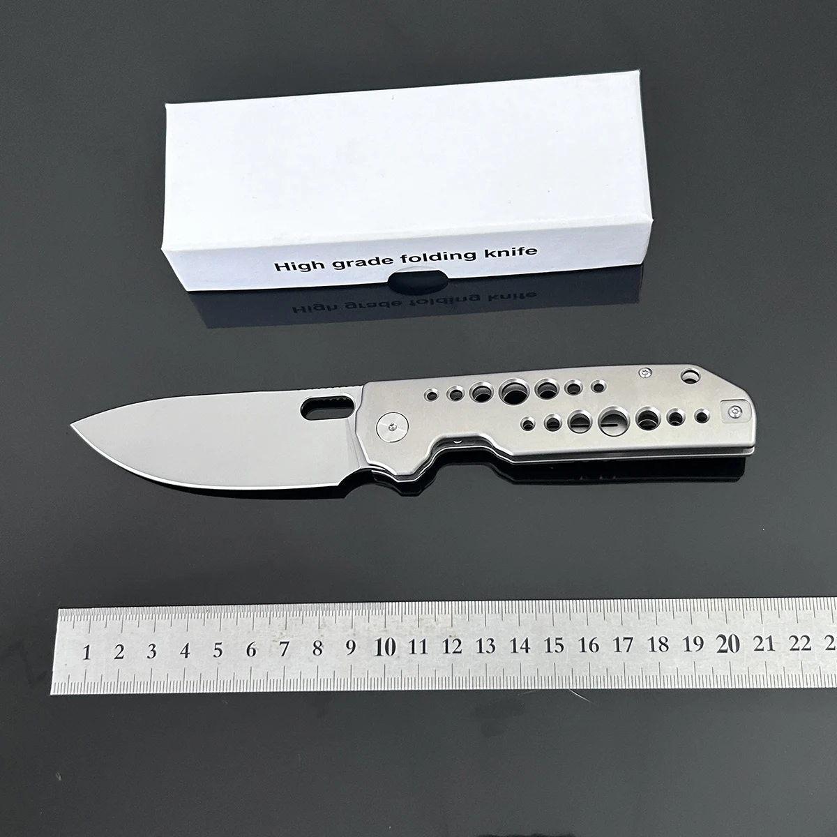 33mm Wide Blade VG10 Folding Knife 90mm Long TC4 Titanium Handle Ceramic Bearings Heavy Duty Camping Outdoor Cutting Tool