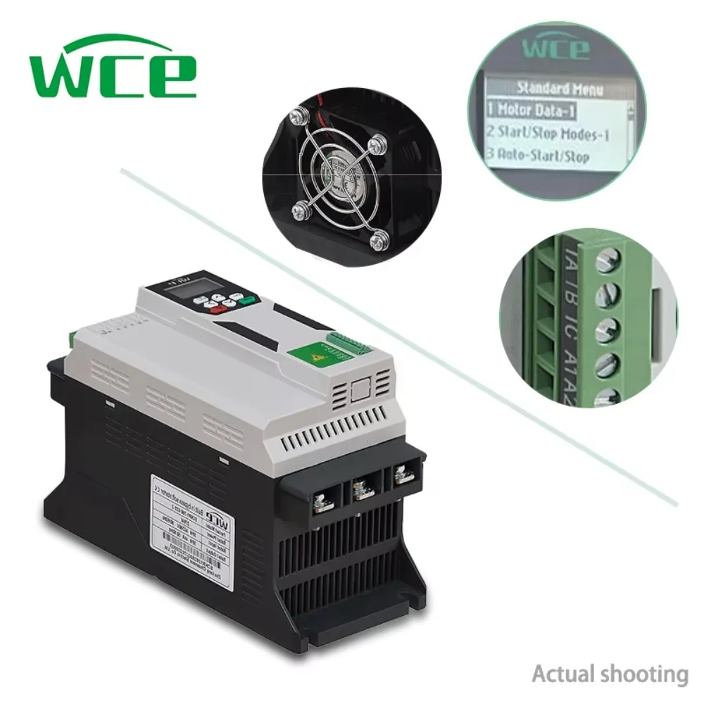 30kW Solid State Soft Starter, High Efficiency Low Heat Motor Controller with Built-in Contactor, RS485 & Remote Control