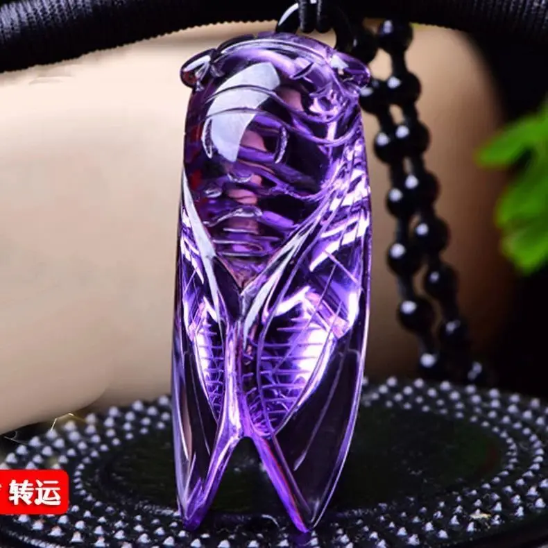 

Boutique amethyst cicada pendant necklace jewelry