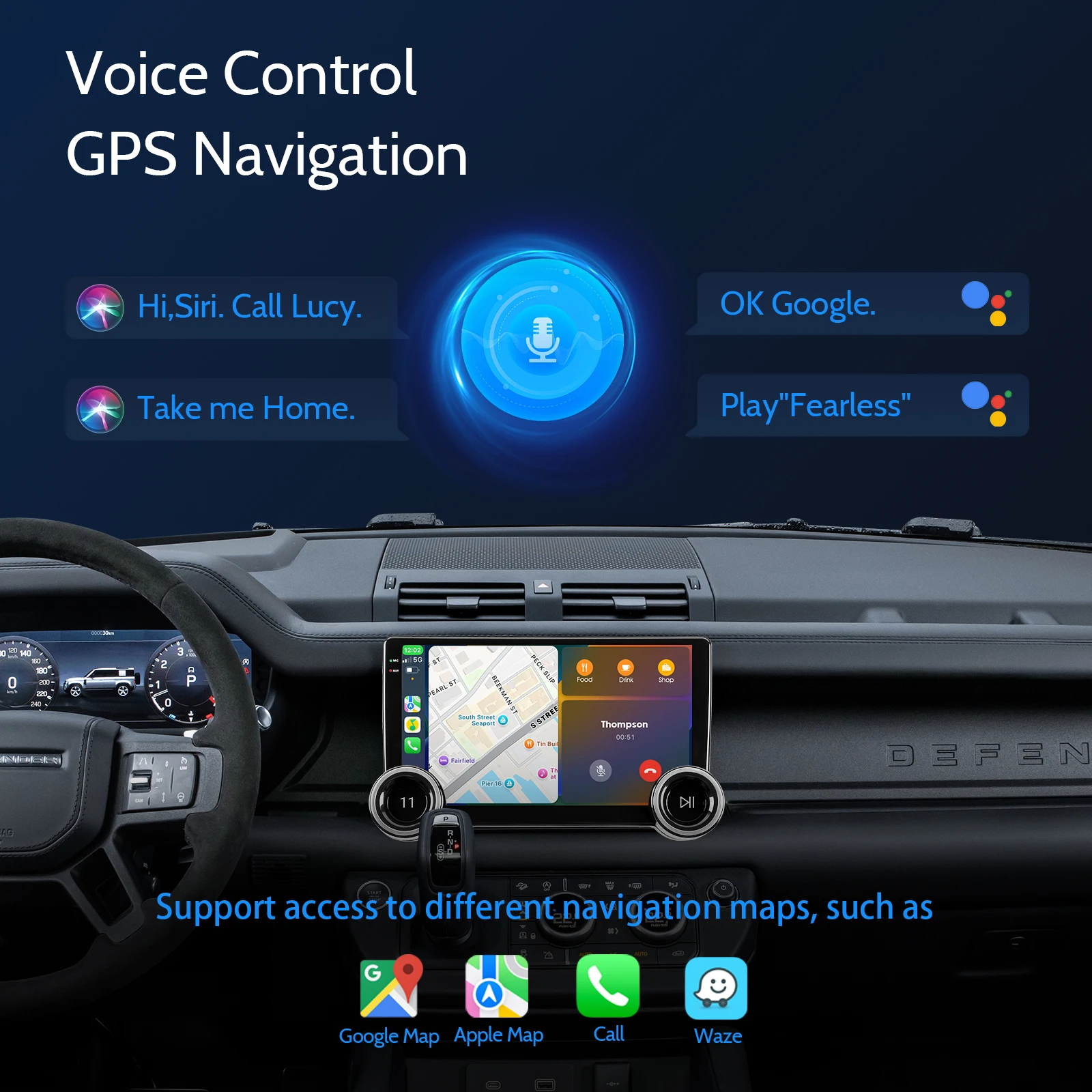 Haudio Double Din Car Stereo-Wireless CarPlay/Android Auto، راديو سيارة 10.1 بوصة مع BT 4.1/2+64GB/كاميرا احتياطية/GPS/FM/AM #3