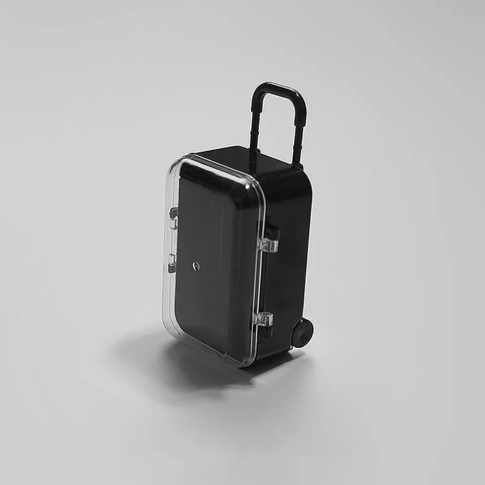 17 سنتيمتر Labubu صندوق تخزين ملابس عربة صغيرة شفافة حقيبة القطن دمية خزانة مجوهرات صندوق تخزين صغير