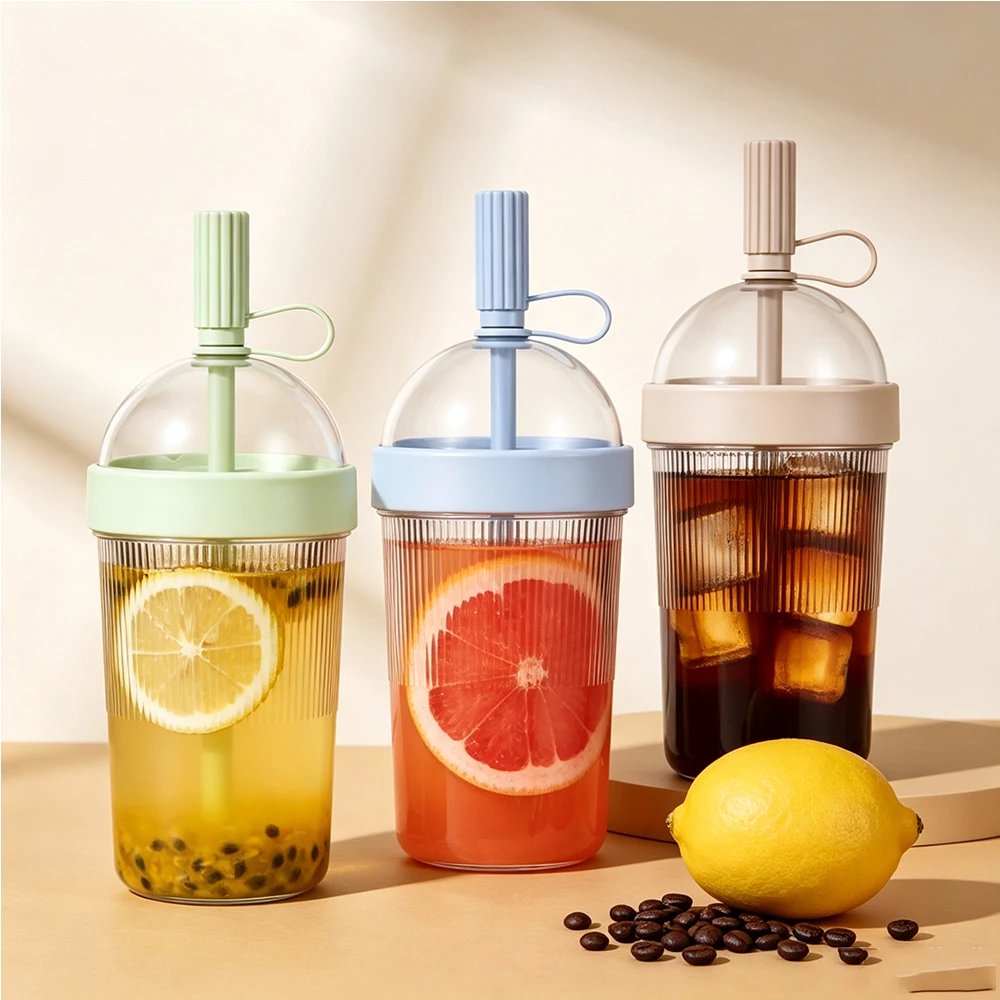 Reusable Coffee Cup 17oz Drinkware With Lid And Straw Cold Drink Tumbler For Women Home Office Gym Travel Picnic Camping Beach