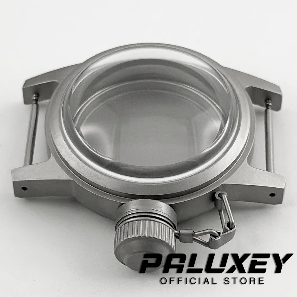 NH35 Estilo Vintage 36mm jateado de arena inoxidable Frogman caja de reloj de buceo cristal de zafiro arqueado adecuado para movimiento NH34 NH35 NH36