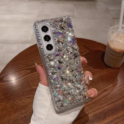 Luxury Fashion Full Bling Crystal Diamond Perfume Bottle Flower Case Cover For Samsung Galaxy Z Fold 7 6 5 4 3 2 5G zFold5 Fold4