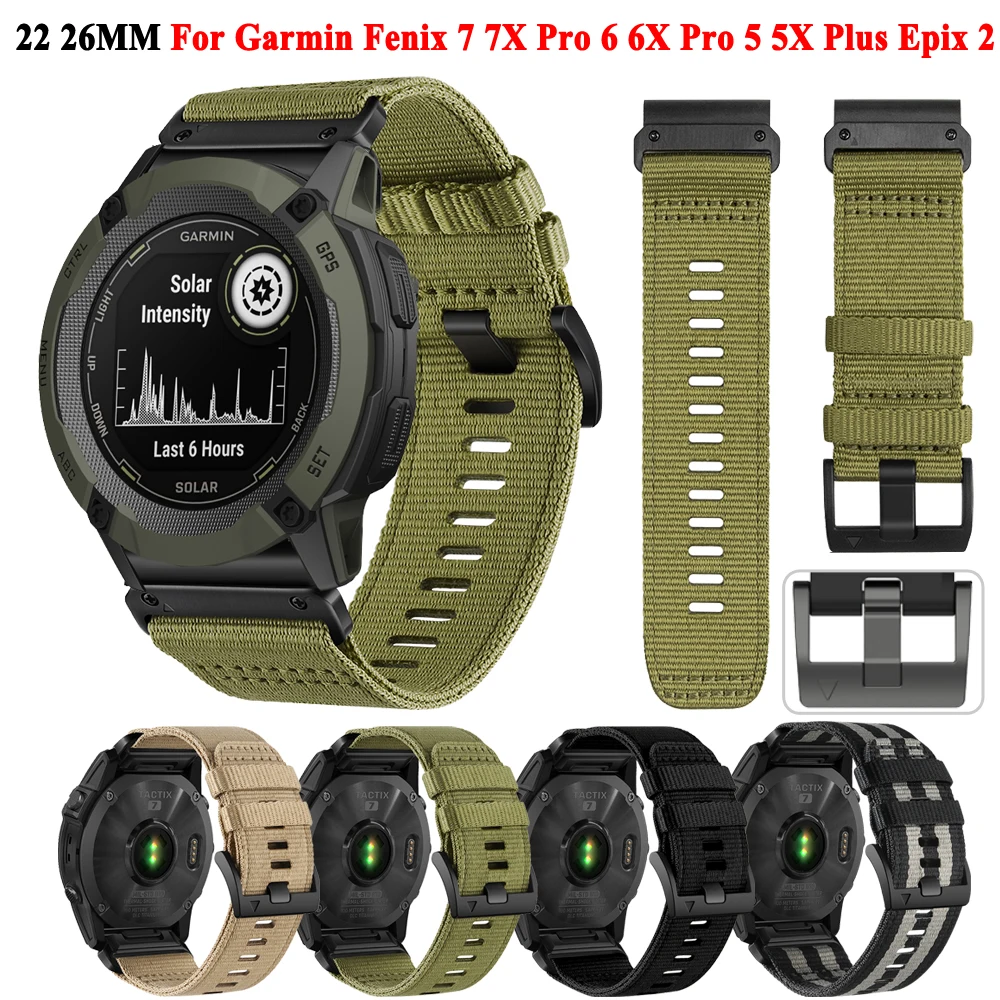 

22 26 мм нейлоновый ремешок QuickFit для часов Garmin Instinct 2X Solar Smart Wrist Bracelet Fenix 7 7X 6 6X 5 5X ремешок для часов Correa