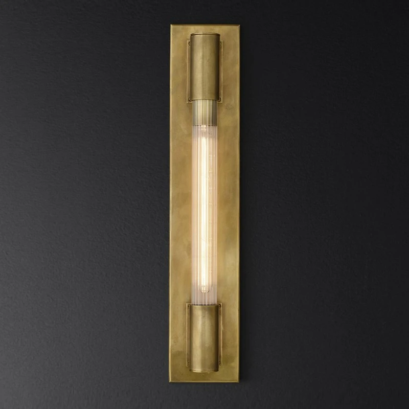 American Luxury Long Strip Forged Iron Wall Lamps Bedroom Hotel Bathroom Entrance Retro Designer Interior Decorative Wall Lights