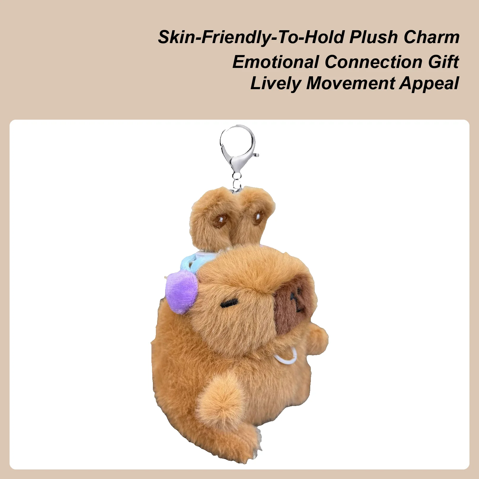 Plush Bag Charm Compact Animals Capybara Keyring Plush Capybara Keyring Backpack Pendant For Men Women Boys Girls Youth Teens