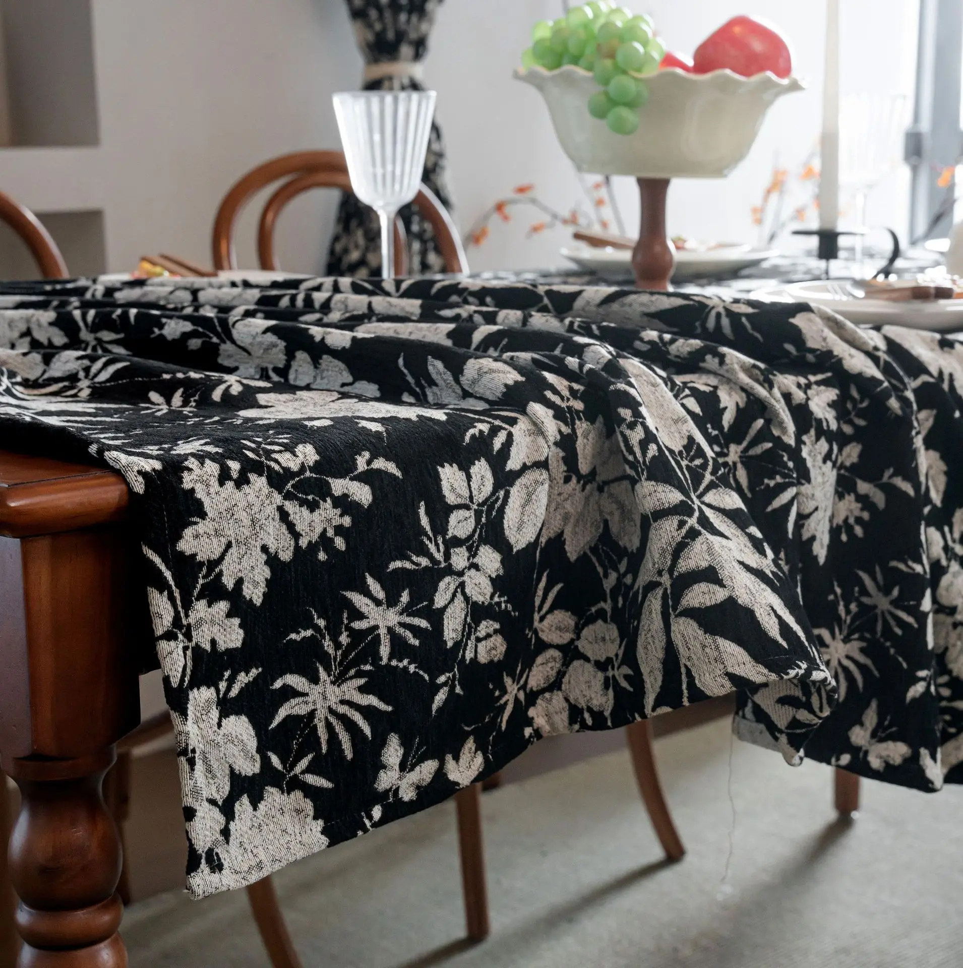 Jacquard Christmas Rectangle Tablecloth Table Decor Reusable Winter Kitchen Dining Tablecloth Christmas Decorations