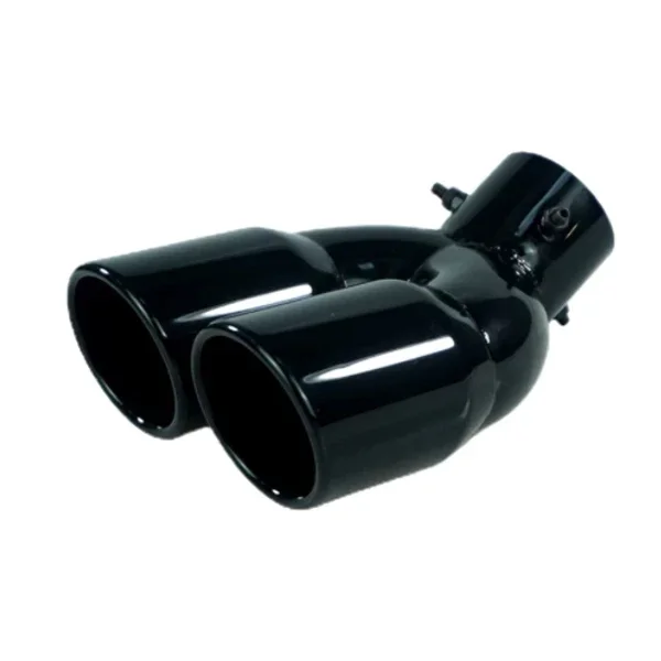 Universele 63mm Auto Inlaat Dubbele Vat Achter Uitlaat Tip Uitlaat Zwart Titanium Uitlaat Rvs Auto accessoires