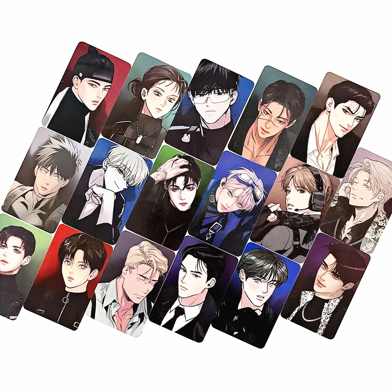 16Pcs/Set Korean Manhwa Black Rabbit Series Lomo Cards All Popular Characters Photo Cards for Fans Collection Gifts