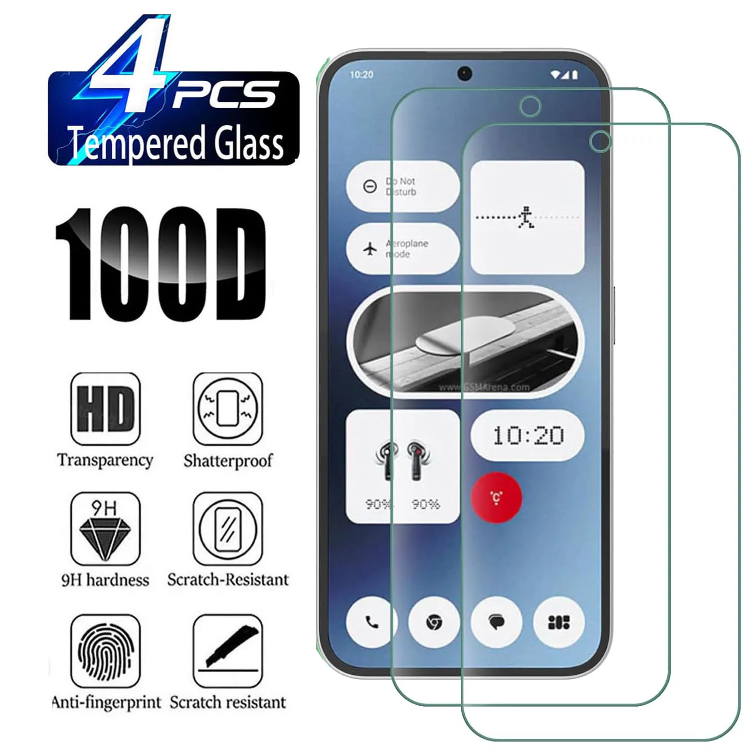 

2/4Pcs HD Screen Protector For Nothing Phone (2a)/ (2a) Plus 9H Tempered Glass