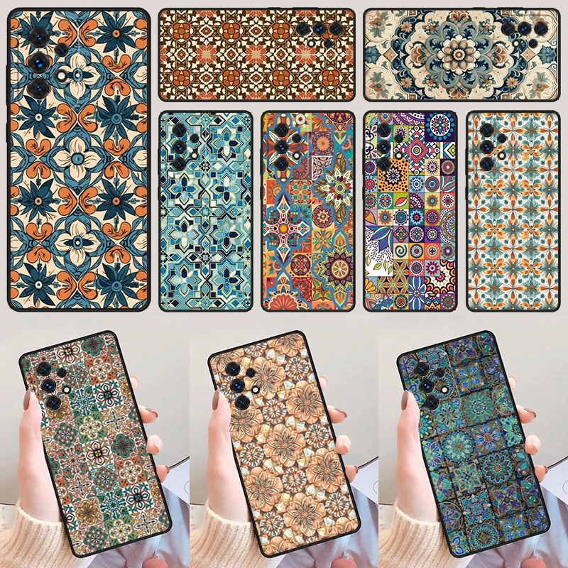 Boho Tile Mosaic Aesthetic For Samsung Galaxy A52 A72 A73 A20e A21S A50 A70 A11 A12 A42 A31 A40 A51 A71 A32 A80 A91 Phone Case