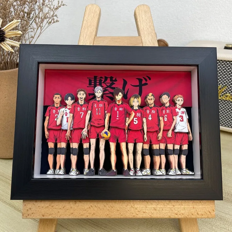 

Haikyuu Karasuno Family Characters 3D Paper Sculpture Art Display with Frame - Anime Gift for Boyfriend, Collectible Decor