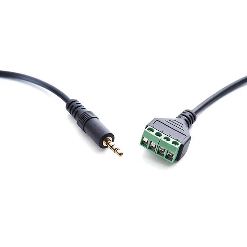 Gold Plated Headphone Plug with 4-Piece Microphone Audio Male Terminal Stereo Extension Adapter Cable for Audio Equipment